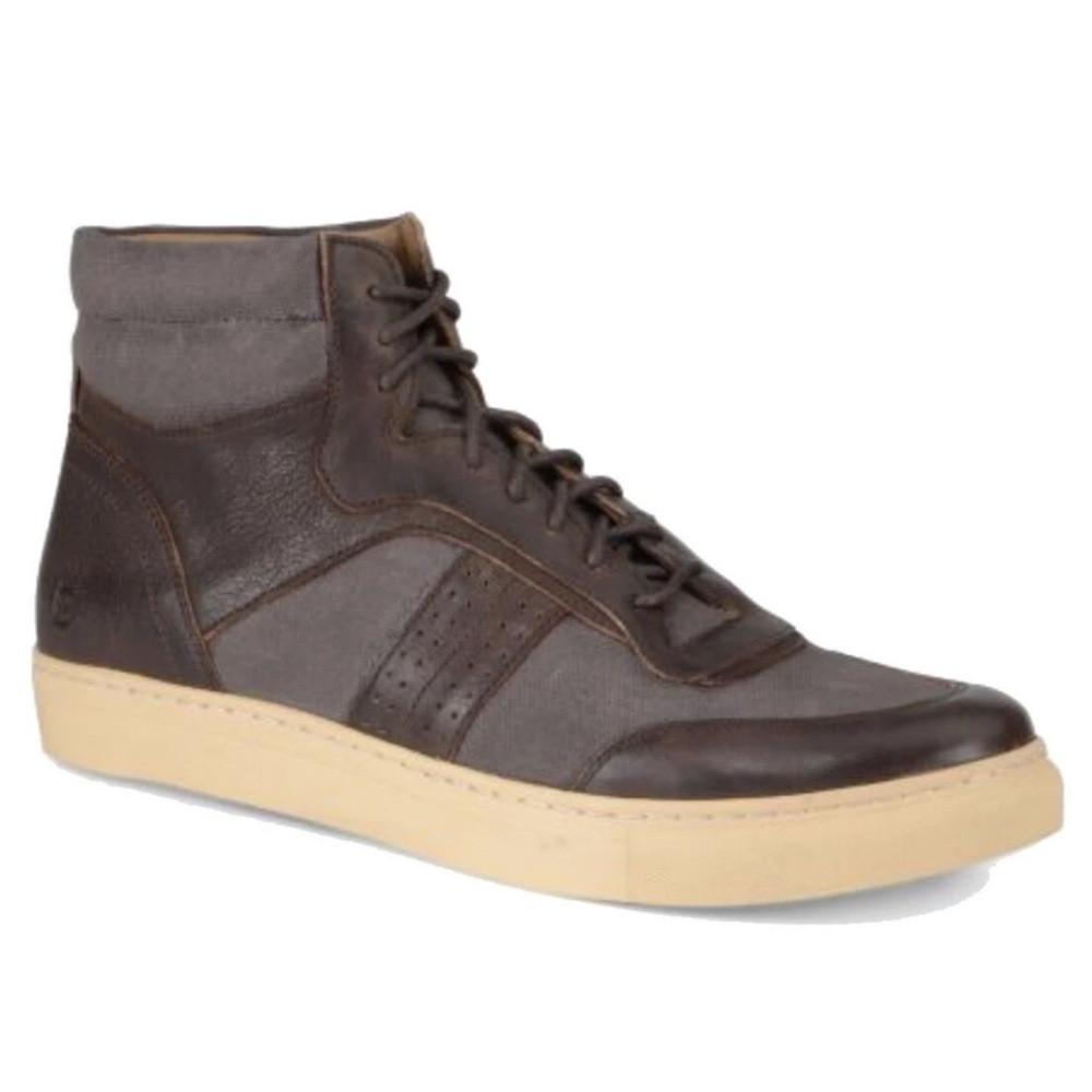 $248 Andrew Marc Concord Leather Sneakers 8 1/2 D Lace Up High Top 8.5 Padded